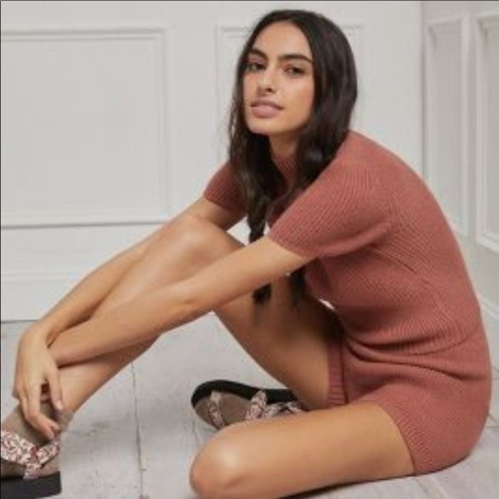 Anthropologie Rust Sweater Dress